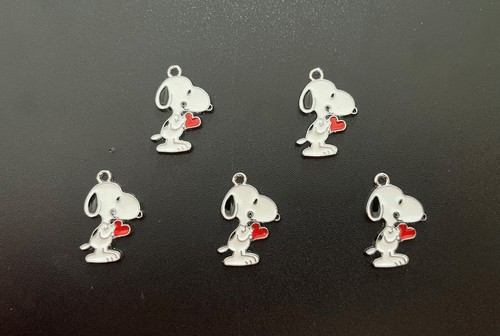 Snoopy rotes herz charms - rotes,