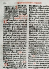 Original Post Inkunabel-Blatt Brevarium Pataviensis Kl. Holzschnitt - 1508