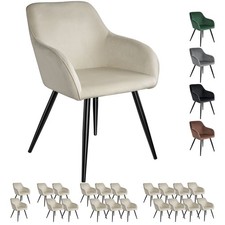 Esszimmerstuhl Küchenstuhl Samt Polster Stuhl Velvet Sessel Metall Beine schwarz