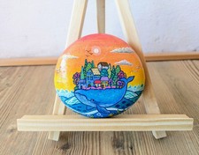 Handbemalter Natur Stein Wal