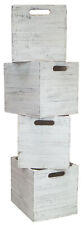 4er set Holzkiste Shabby weiß