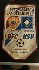 Wimpel Europapokalspiel der Landesmeister zwischen BFC Dynamo /HSV  1982