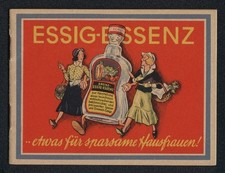 Werbebillet Essig-Essenz, etwas für sparsame Hausfrauen, Innenseiten mit versch 