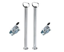 2 Anhängerstützen Abstellstützen 700 mm 2 Stück Klemmschellen  Anhänger Trailer