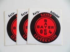 3 x Bayer Leverkusen  uralte Auto-Aufkleber 70er Jahre Bundesliga   A38