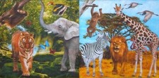 3 Servietten ~ Dschungel Zebra