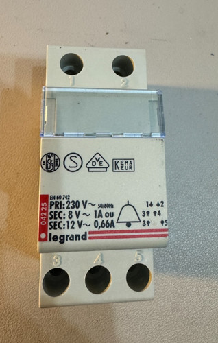 Klingeltrafo 12v legrand - 8v,
