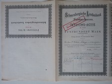 1878 -0 Steuerstempel-1 Aktie der Schwarzburgischen LB zu Sondershausen