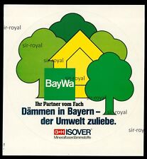 Werbe Aufkleber - Baywa G+H Isover Dämmstoffe - 13x14cm - Vintage 80er 90er