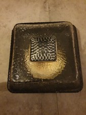 Vintage Deckenleuchte quadratisch schmiedeeisern Strukturglas