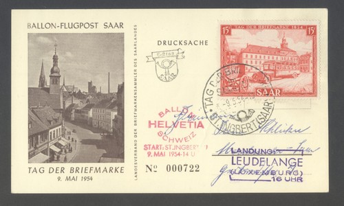 Ballon flugpost saar - , mi