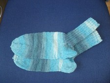 Wunderschöne Handarbeit! Selbstgestrickte Wollsocken, türkis, Gr. 36-38, NEU!