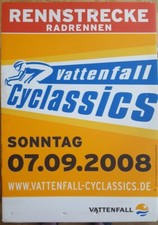 Orig. Radrennen Rennstreckenplakat, Hamburg Cyclassics 2008, echte Rarität !!