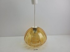 DDR Hängelampe Pressglas Bernsteinfarben Gelb Retro Vintage Küche 50er #2511006