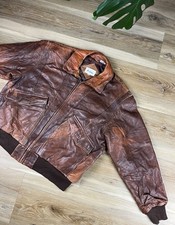 Vintage Lederjacke Echtleder Boxy Fit Retro Style Gr. M