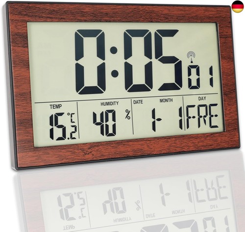 Digital wanduhr holzoptik - digital,