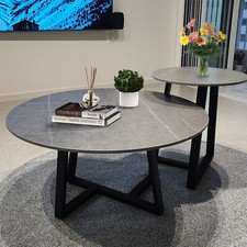 2er Set Couchtisch Rund