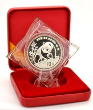 10 Yuan Silber CHINA PANDA 1990 in Folie und Box