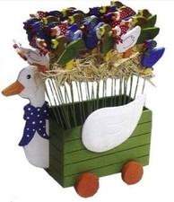 36 Holz Blumenstecker Gans