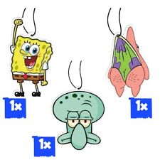 3er Set Spongebob Kindheit Duftbaum/Lufterfrischer/Rose,New Car,Vanilla