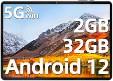 SGIN 10,1" Tablet 2GB RAM 32GB ROM Quad-Core 1,6 GHz 2MP 5MP Kamera Android 12