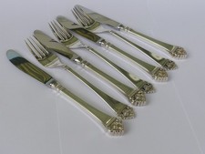 Robbe & Berking Rosenmuster 12 tlg. Besteck Messer + Gabeln 150 Silber