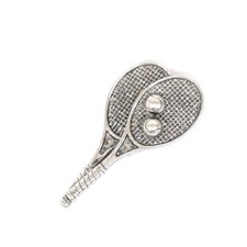 Tennisschläger mit Bälle - Pin Anstecknadel Anstecker Tennis Match 