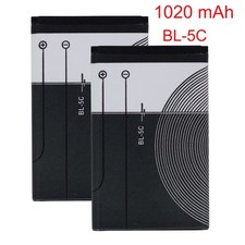 2 Pack BL-5C 3.7V 1020mAh