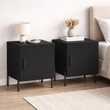 2x Nachttisch Schwarz 40x40x50