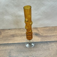 Studioglas Vase Amber Struktur