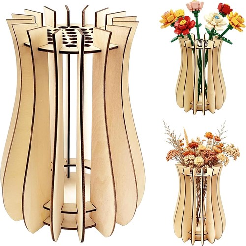 Holzvase 20cm puzzle - holzvase,