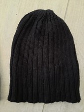 Jungen ~ Mütze ~ OneSize ~ black Wollmütze Strick Cappi unisex Beanie Ripp ~ TOP