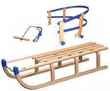 Holzschlitten mit Rückenlehne