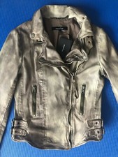 Muubaa Lederjacke coole Bikerjacke Gr. 38 passt eher bei 36 grau