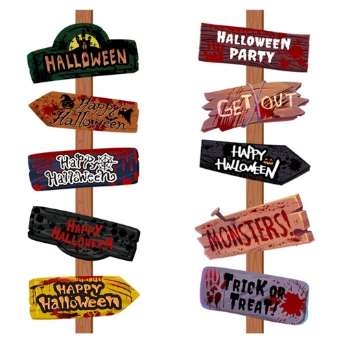 Paper warning signs set - paper,