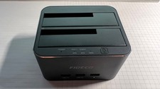 FIDECO USB 3.0 Externe Festplatten Dockingstation mit 3 Port, Aluminium Dual Bay