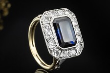 Ring Antik mit Saphir und