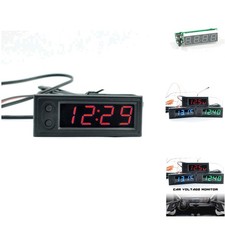 Voltmeter, Uhr, Thermometer, 3 in 1, 12 V, digital, , stoßfest, DC 12 V, Volt...