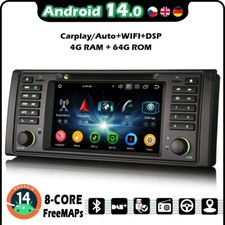 8-Kern 4GB+64GB Android 14  Autoradio Carplay DAB+CD GPS Navi für BMW 5er E39 M5