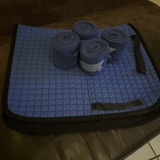 Bandagen Blau 4x Plus Satteldecke Dressur Blau