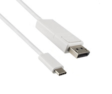 DINIC USB-C zu DisplayPort Kabel 2m Weiß 4K 60Hz USB 3.1 Gen2 Audio Video
