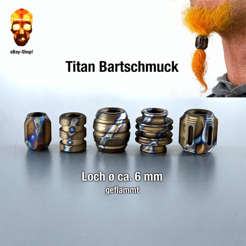 Bartschmuck titan geflammt - bartschmuck,