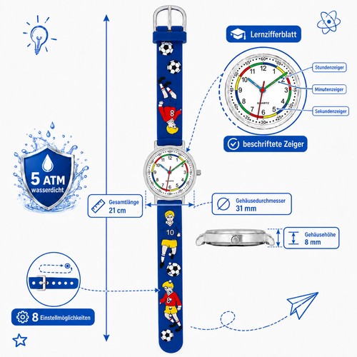 Kinder armbanduhr fußball - armbanduhr,