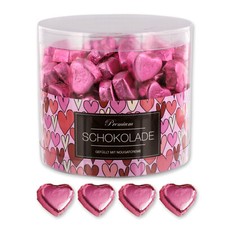 150 rosa Schokolade Herzen