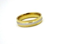 Damen/Herren Ring Metall Edelstahl vergoldet teil silbergefrostet Trendig & Chic