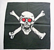 Bandana Baumwolltuch Halstuch Kopftuch Totenkopf Pirat schwarz 53 x 53 Universal