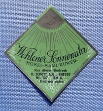 altes kleines Flaschenetikett Kaufladen Puppenstube Wehlener Sonnenuhr Mosel