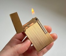 S.T. Dupont Ligne 2 Linie 2 Groß Feuerzeug Gold Brosse Vintage RAR!