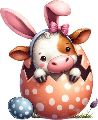 Lustige bunte ostern kuh - ostern,