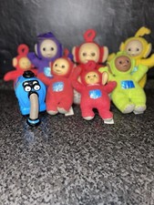 Teletubbies 7 Plüsch Figuren + Noo-Noo Sammlung Konvolut